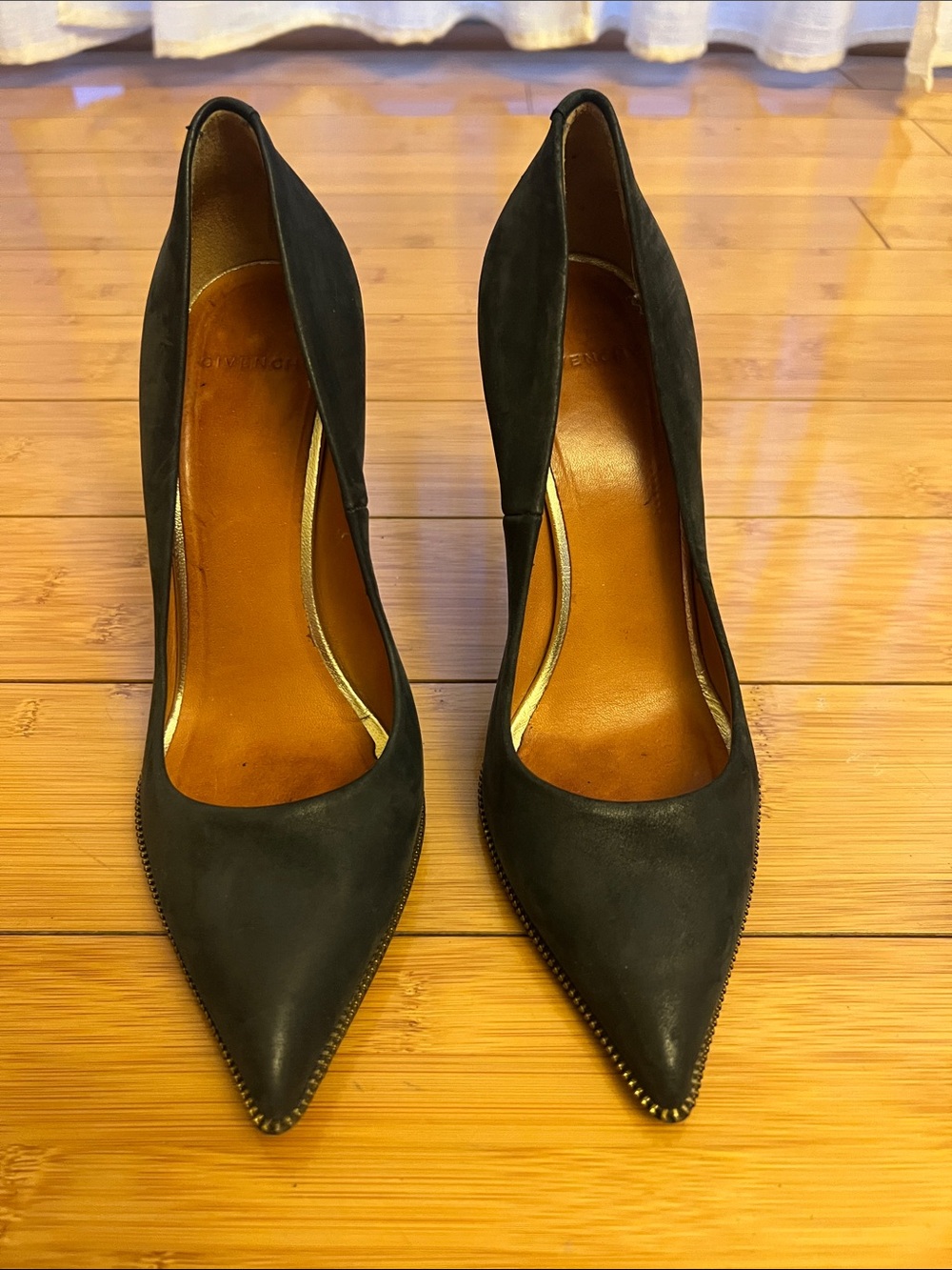 Givenchy Black Suede Pointed-Toe Stiletto Pumps